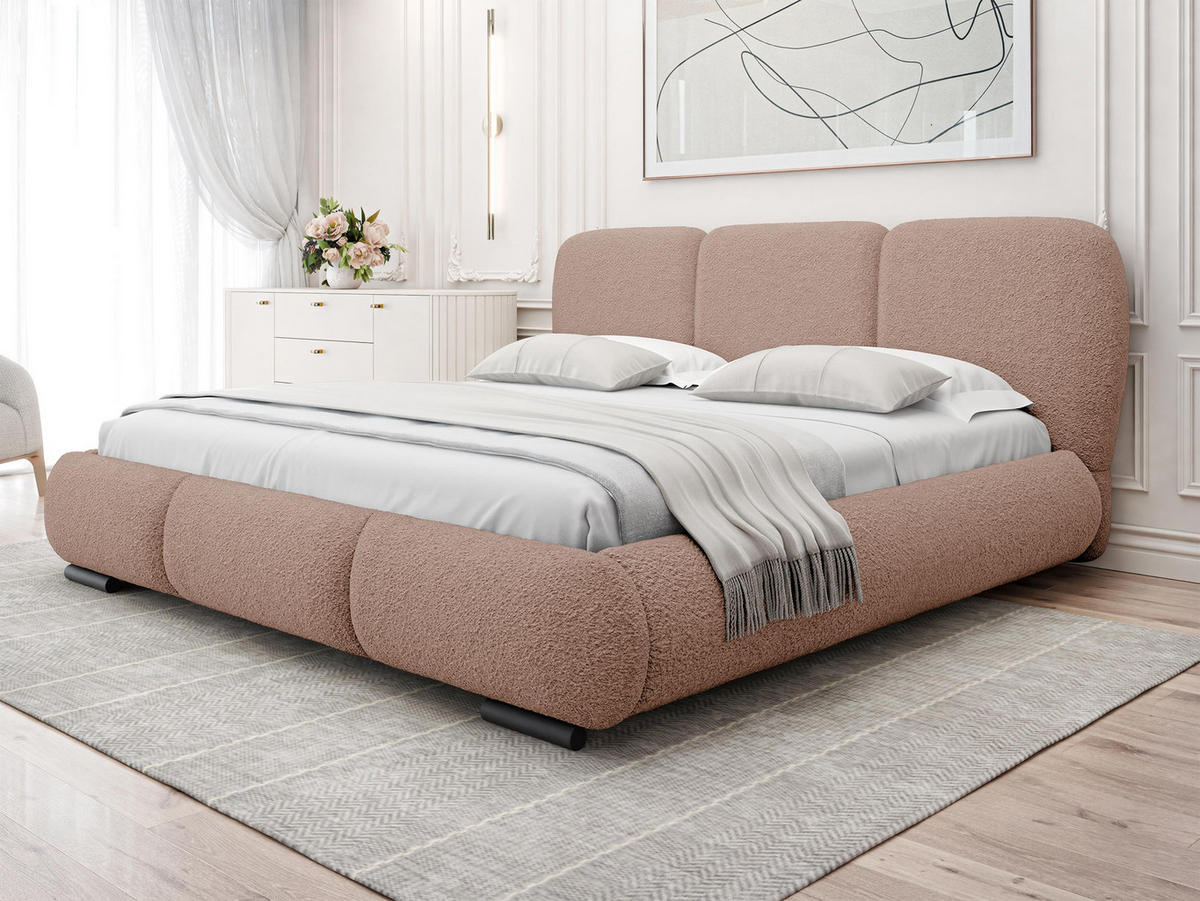 POLSTERBETT Rosa - Eichefarben/Schwarz, Holz/Textil (140/200cm) - MIRJAN24