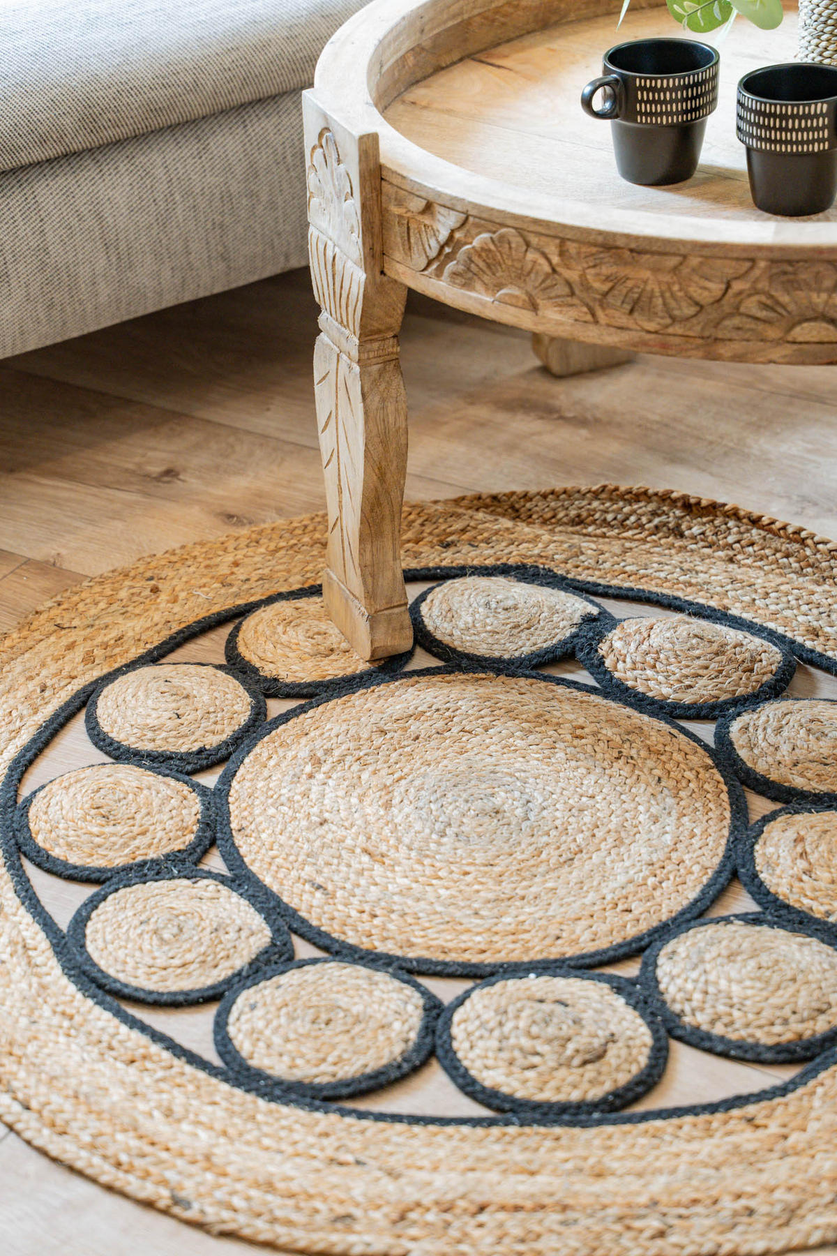 JUTETEPPICH Ø 90 cm - Braun, Naturmaterialen (90/90cm) - Home Styling Collection