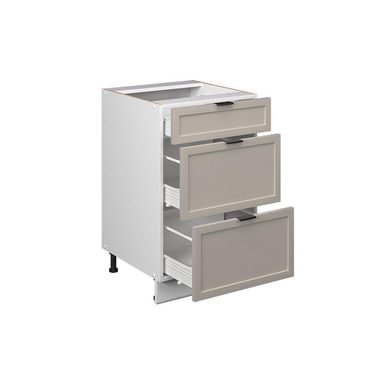 SCHUBLADENUNTERSCHRANK Fame-Line GrauBeige 50 cm, AP Marmor - Weiß/Grau, Holzwerkstoff (50/82/60cm) - Vicco