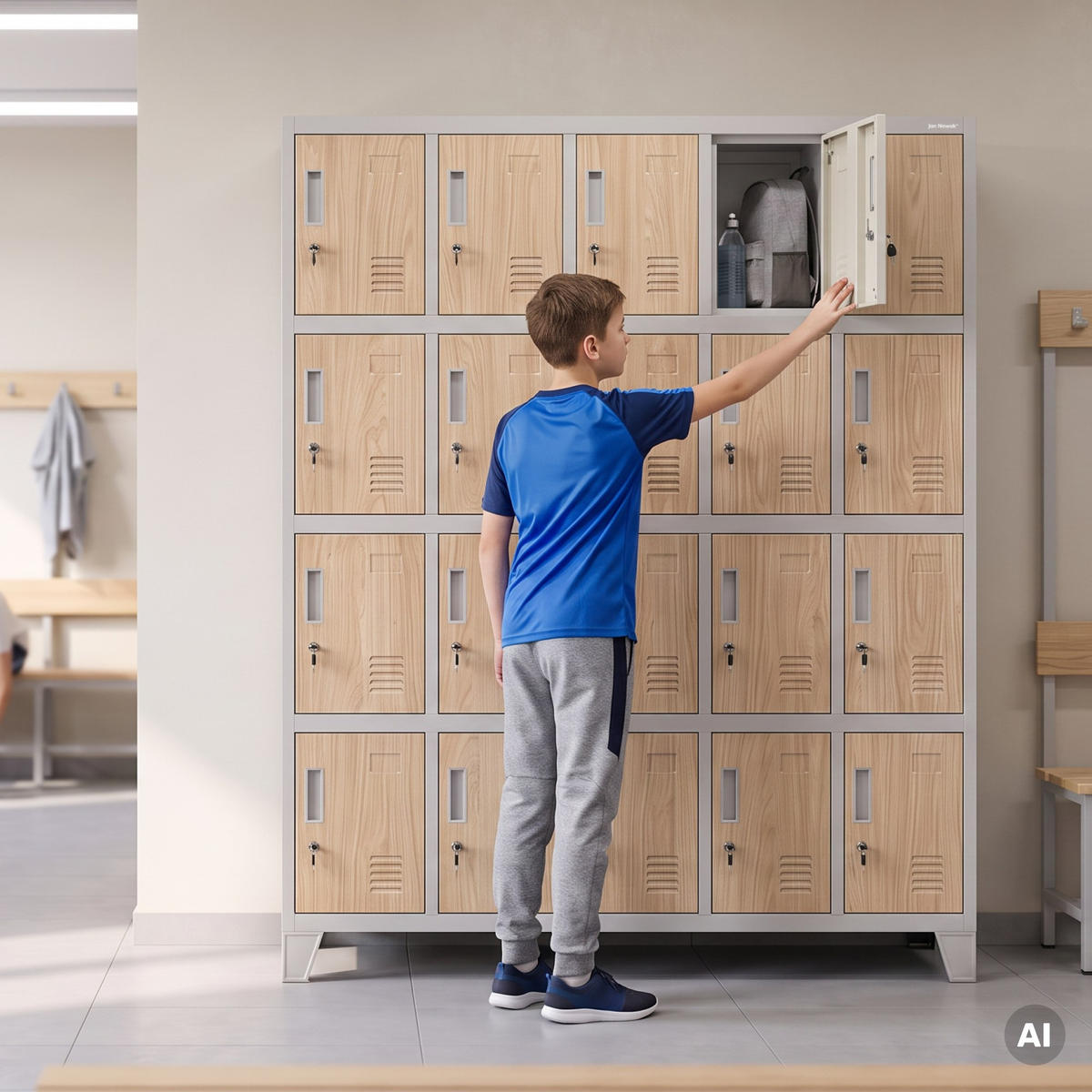 ARBEITSSCHUTZ-SPINDSCHRANK ROBERT 172x136x45 cm - Grau/Sonoma Eiche, Metall (136/172/45cm) - Jan Nowak