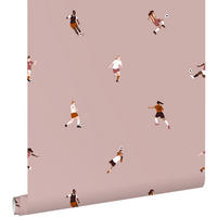 TAPETE Fußballspielerinnen 50 x 900 cm - Pink, Papier (50/0.1cm) - ESTAhome