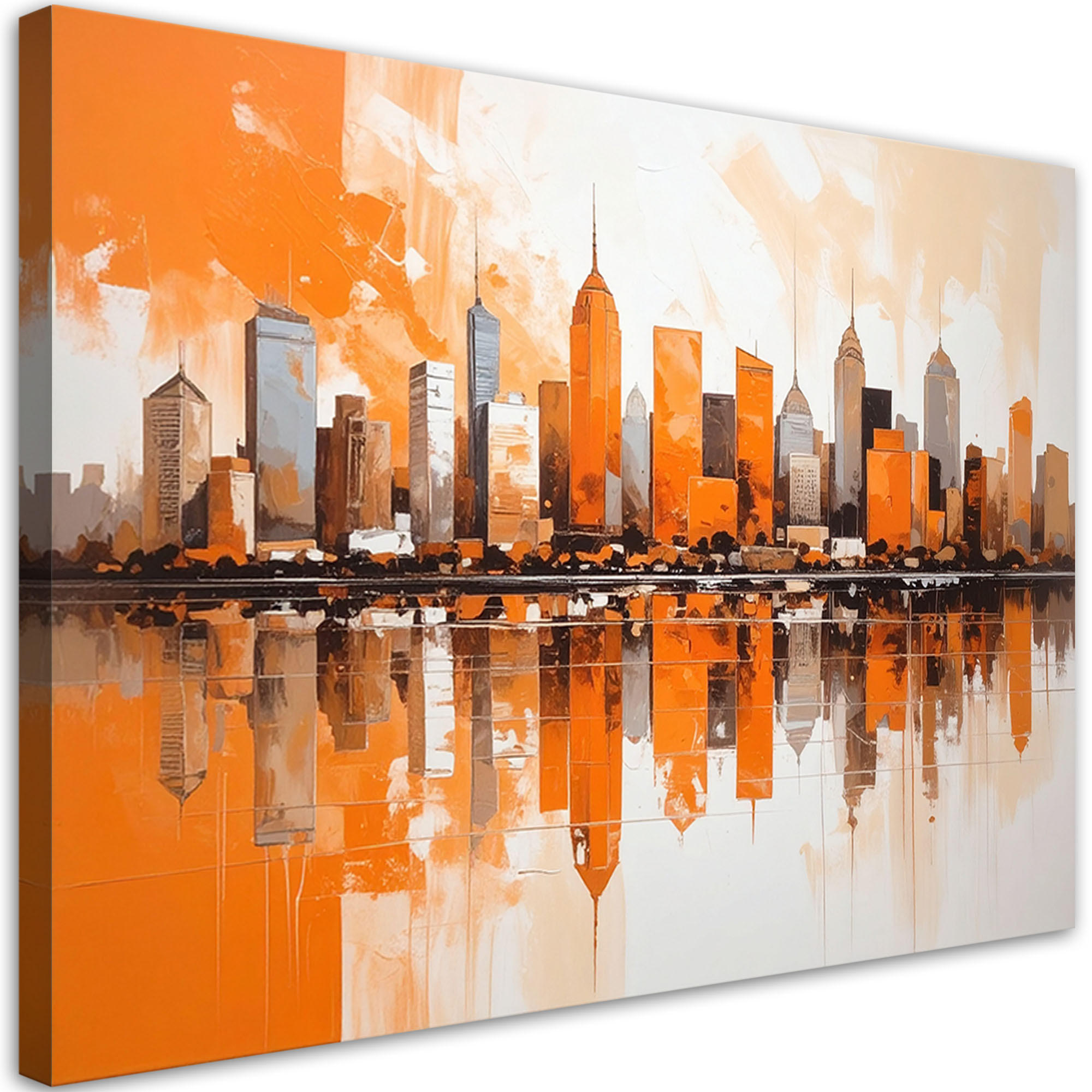 LEINWANDBILD Städte & Architektur 120x80cm - Orange, Textil (120/80cm) - Feeby