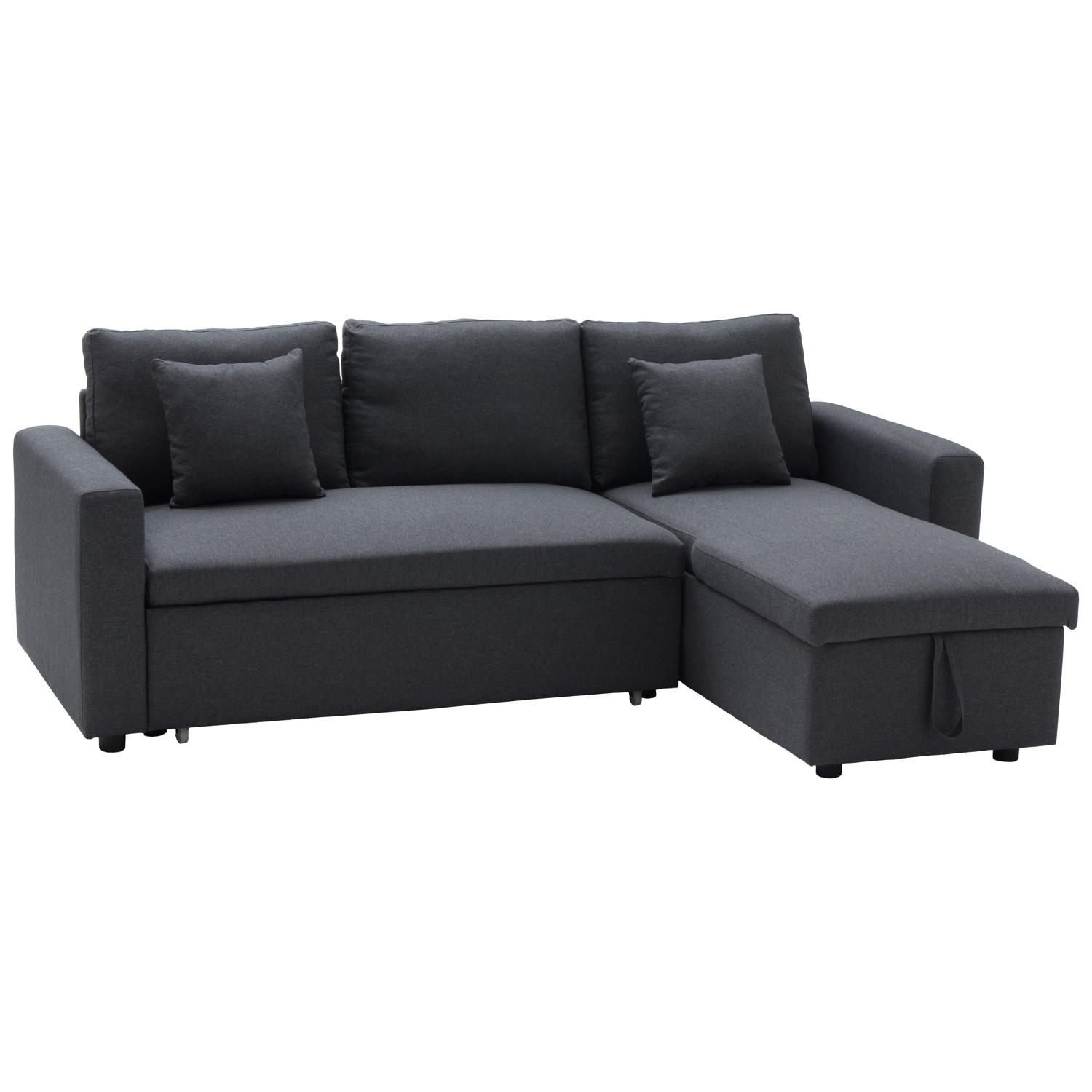 ECKSOFA CLARK Grau meliert 3 Plätze - Grau, Textil (225/146cm) - Happy Garden