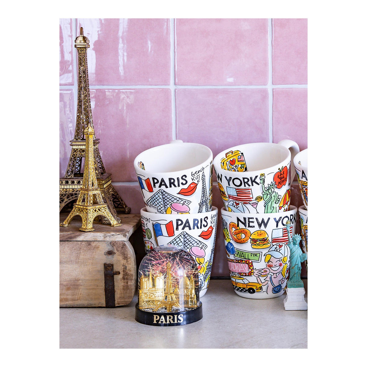 BECHER Blond Stadtikone Paris in Bunt - 350 ml - Multicolor, Keramik (0.35L) - Blond Amsterdam