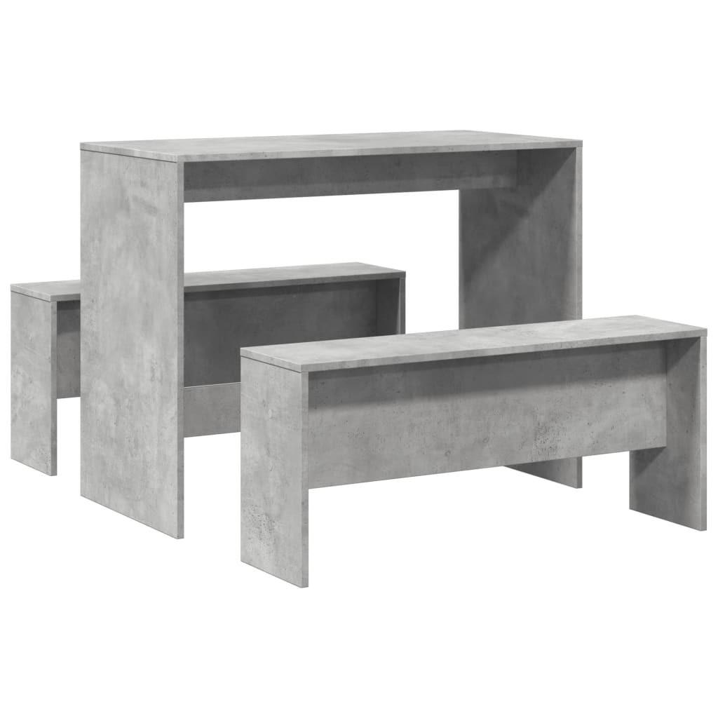 vidaXL 3-Tlg. Grau 47x75x97 cm