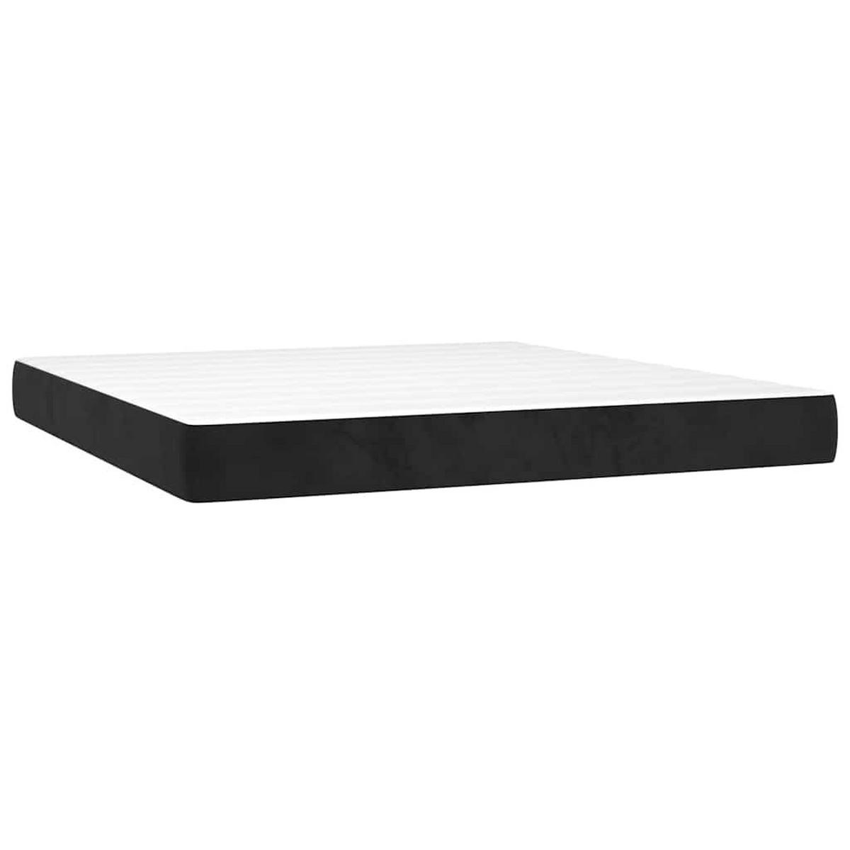 BOXSPRINGBETT 180/200 Cm Schwarz Samt - Schwarz, Textil (180/203cm) - vidaXL