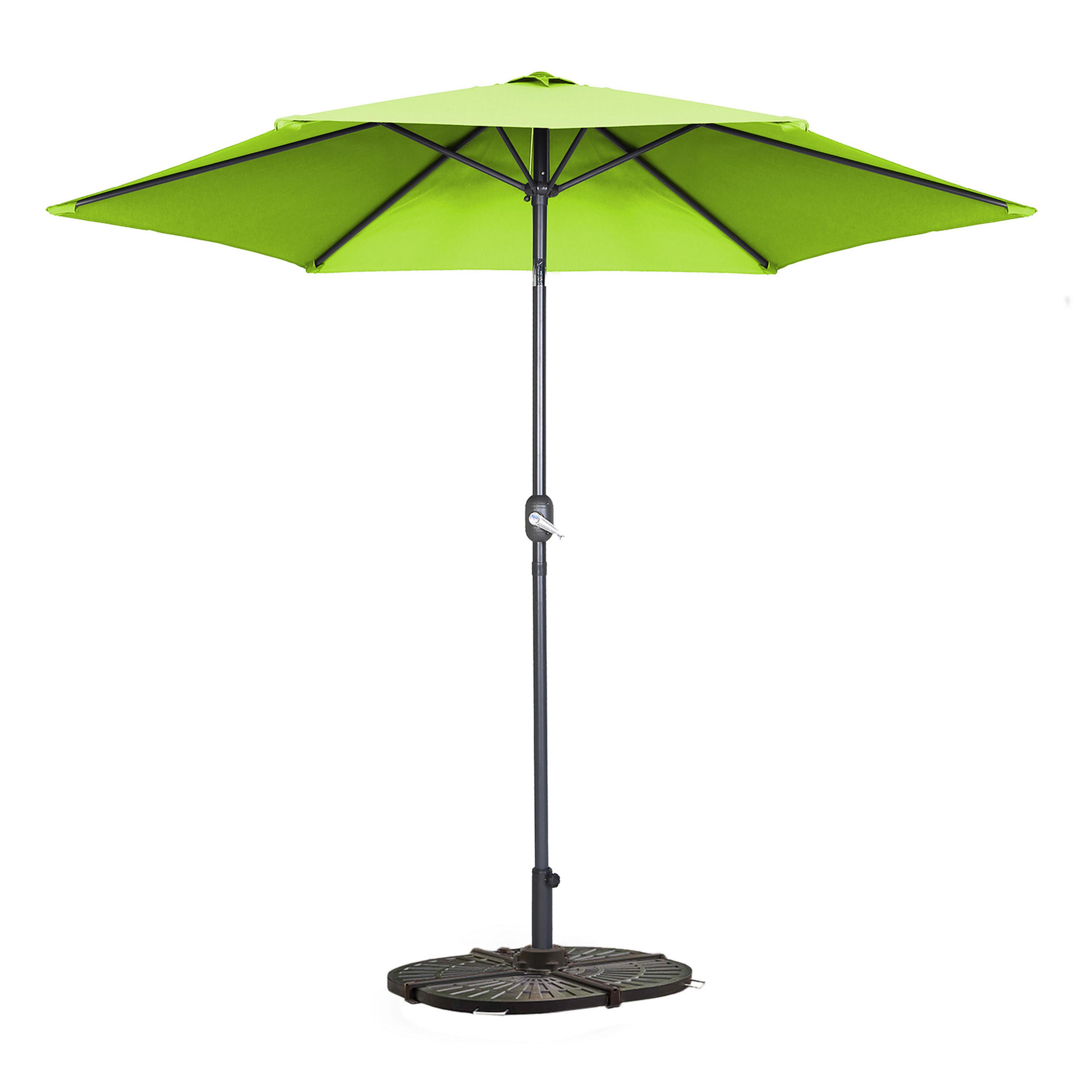 SONNENSCHIRM 3x3m mit 4 Gewichtsplatten, Grün - Grün, Metall (300/300cm) - Oviala
