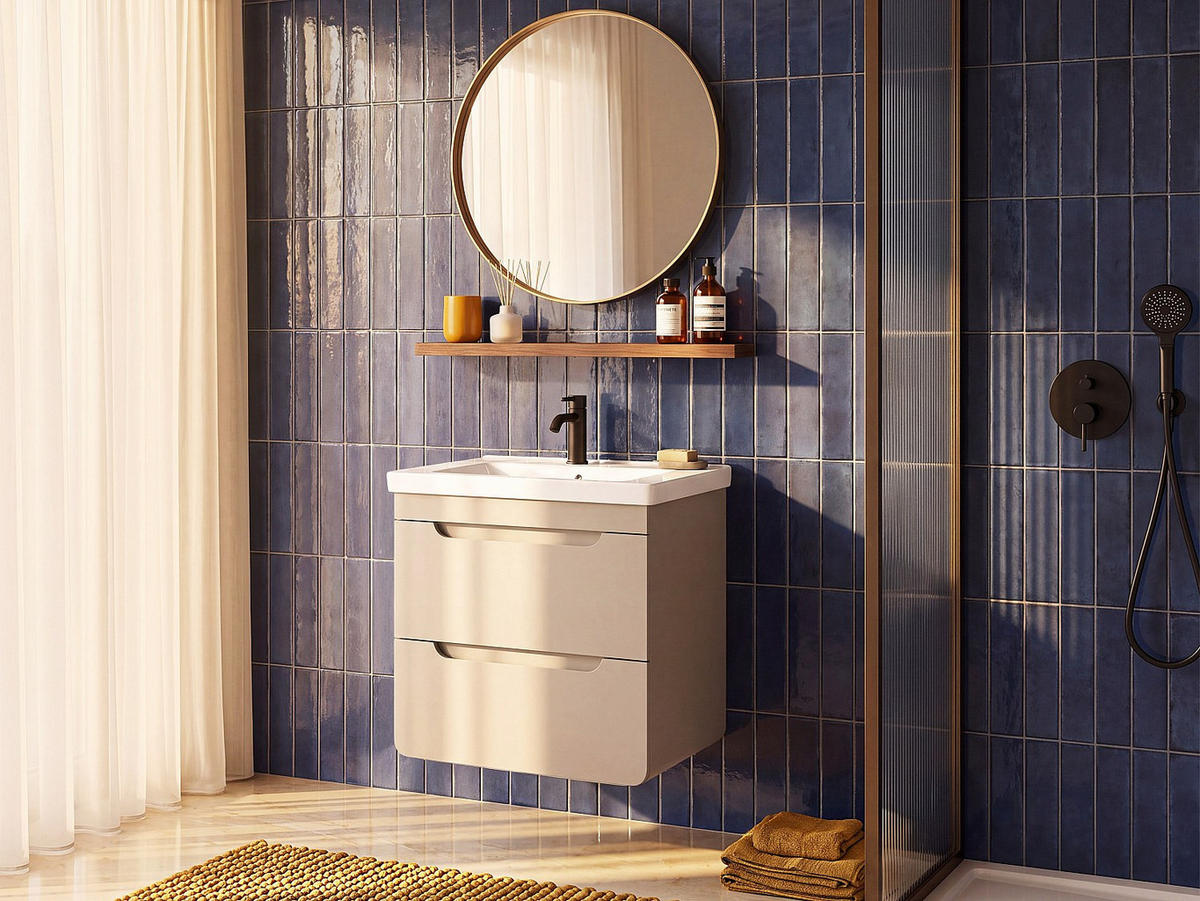 WASCHBECKENUNTERSCHRANK - 60 x 46 - holz - beige Aruba - Beige, Holz (60/59/46cm) - Vente-Unique