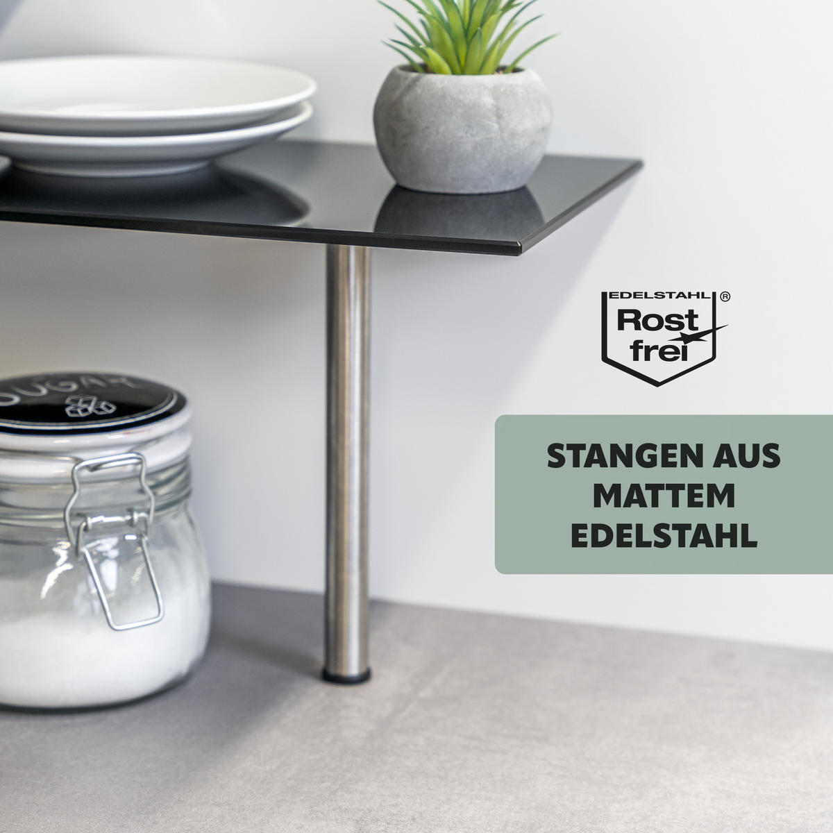 ECKREGAL, schwarz - Schwarz, Glas (42/34.5/42cm) - bremermann