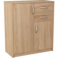 KOMMODE 2-türig Sonoma Eiche 74/35/85 cm mit 2 Schubladen - Sonoma Eiche, Holzwerkstoff (74/85/35cm) - Matkam Möbel