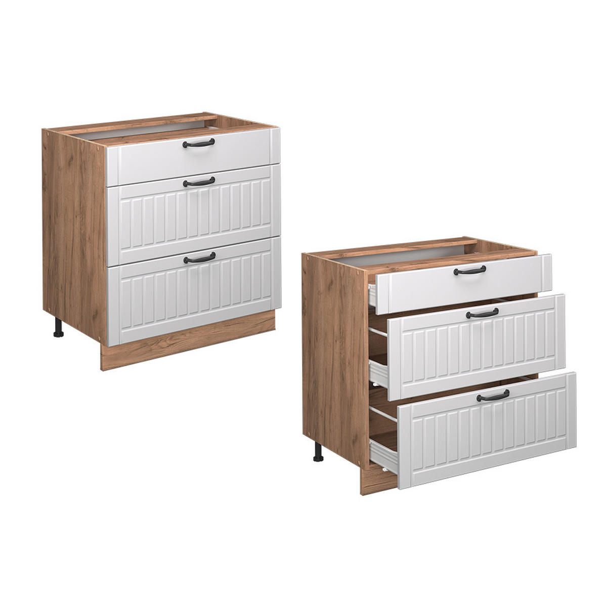 Honigeiche/Weiß, Holzwerkstoff (80/82/60cm) - Vicco