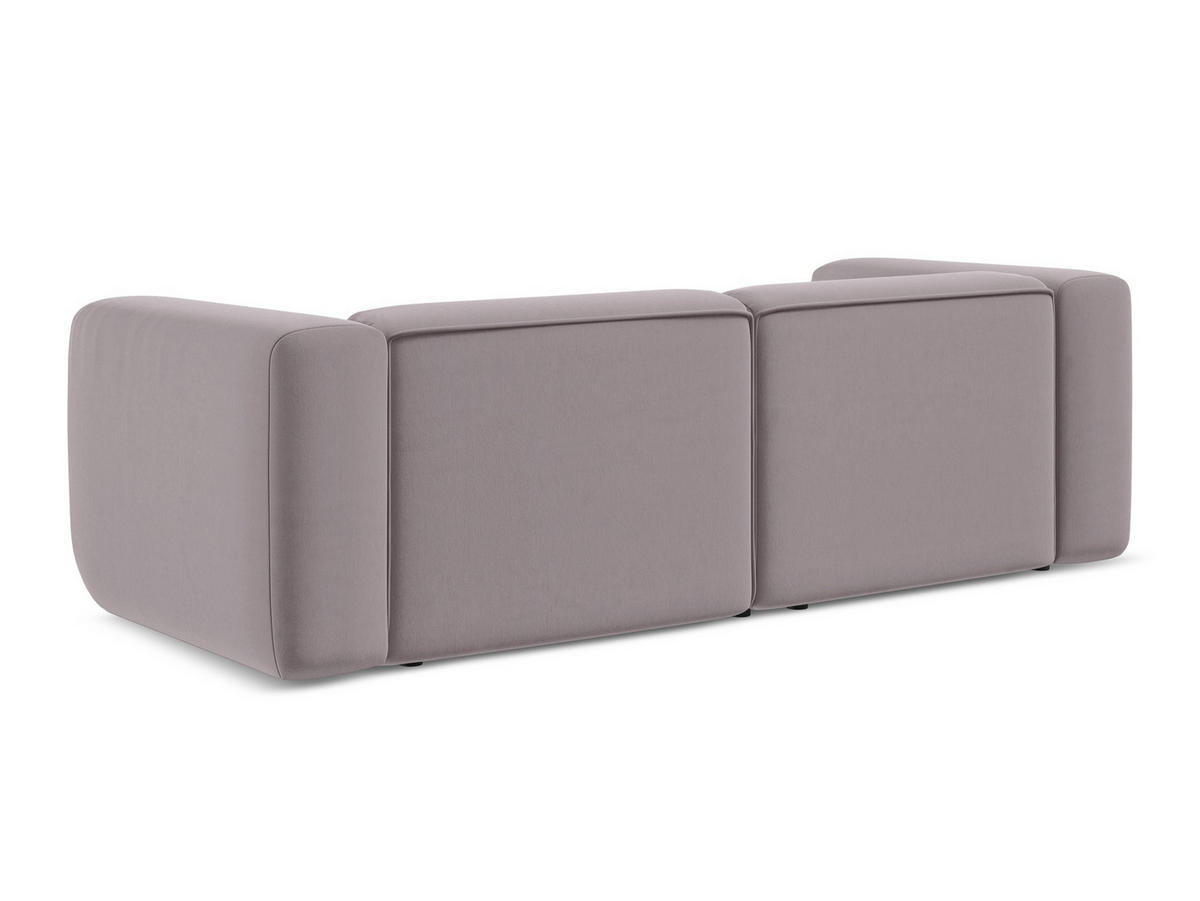 3-SITZER SOFA Samt Stoff Violett - Lila/Flieder, Kunststoff/Textil (228/70/89cm) - Makamii