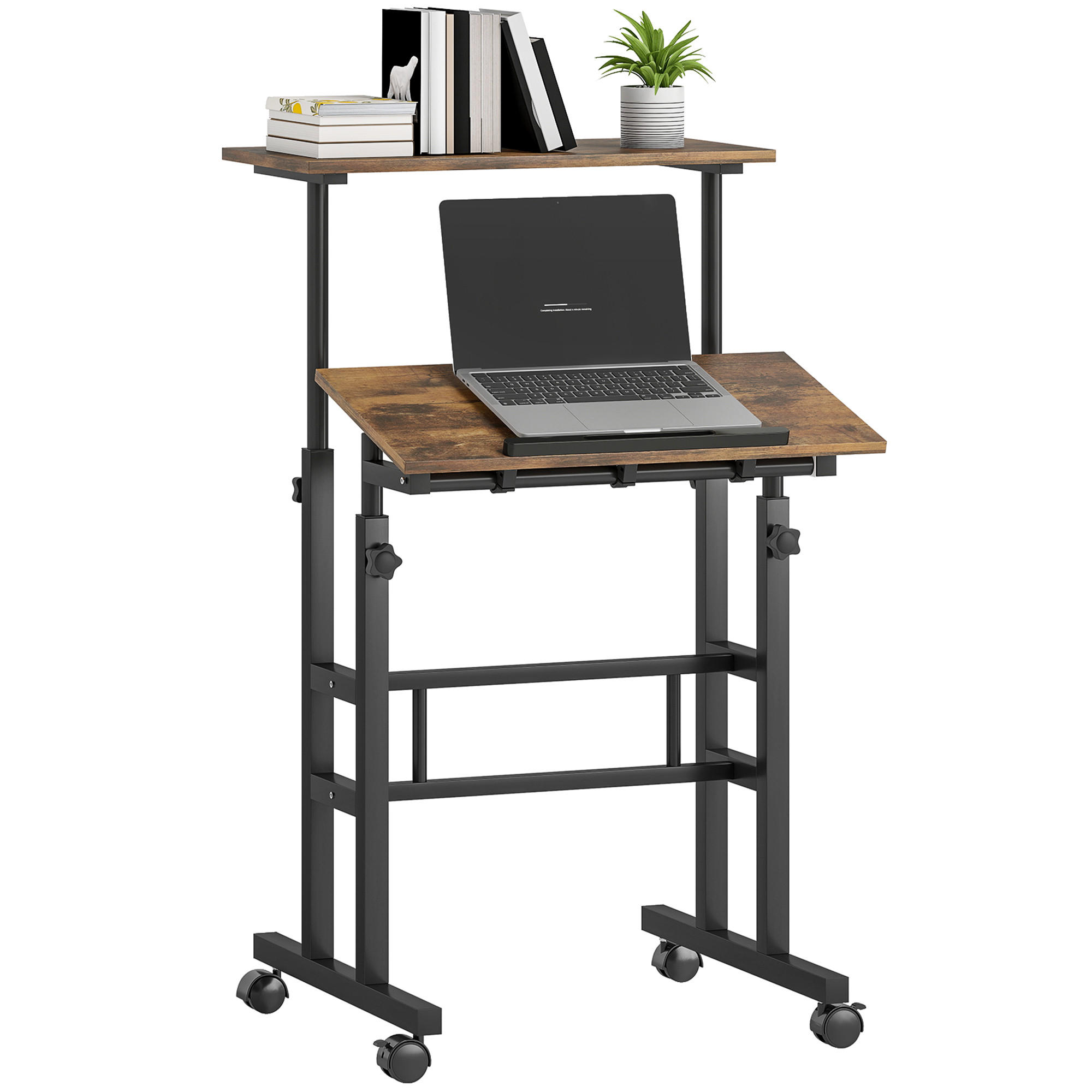 BÜROTISCH Rustikal-Braun 1 Stück - Braun, Holzwerkstoff (68/68/60cm) - GiPP