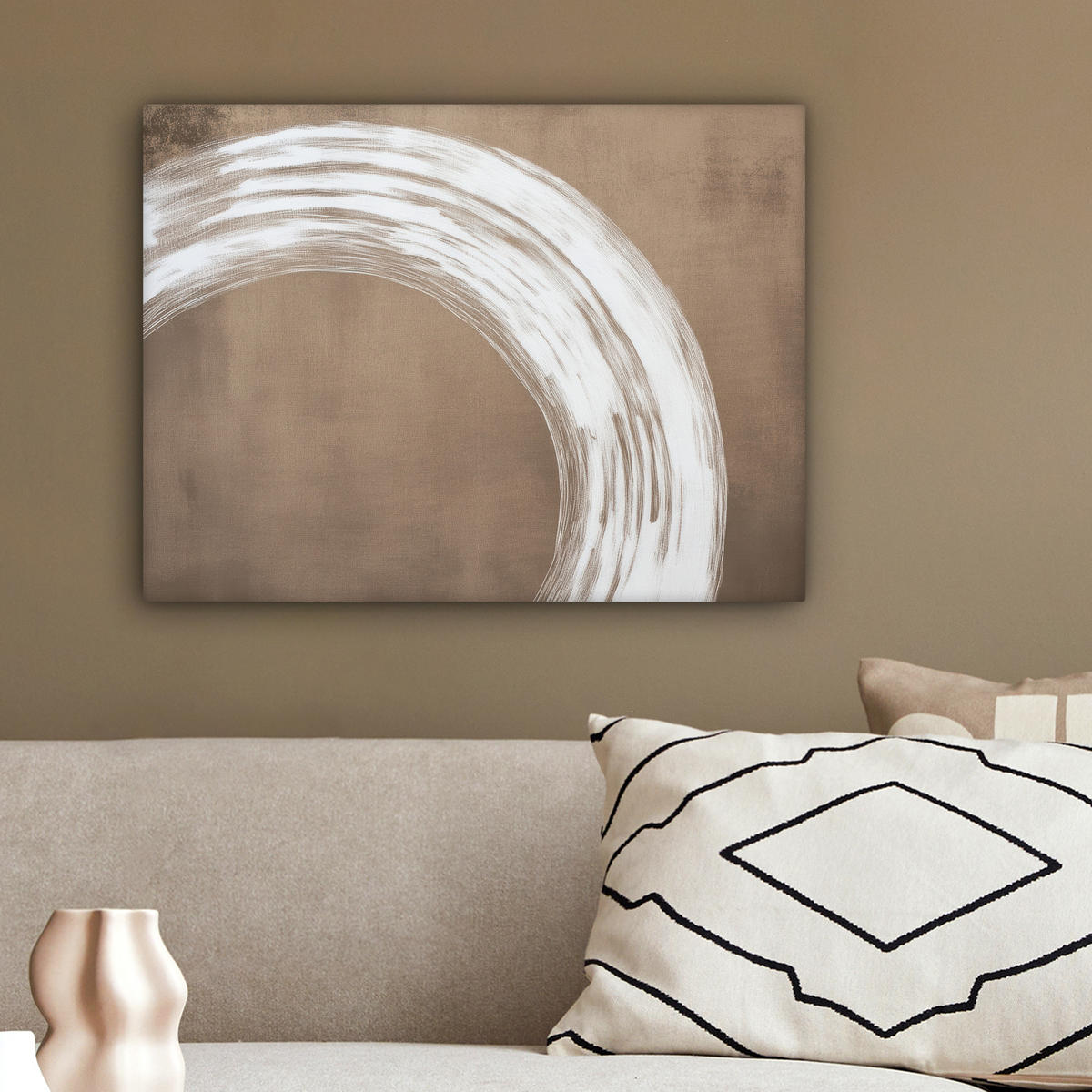 LEINWANDBILD Farbe - Braun - Japandi 40x30 cm - Kupferfarben, Textil (40/30cm) - MuchoWow