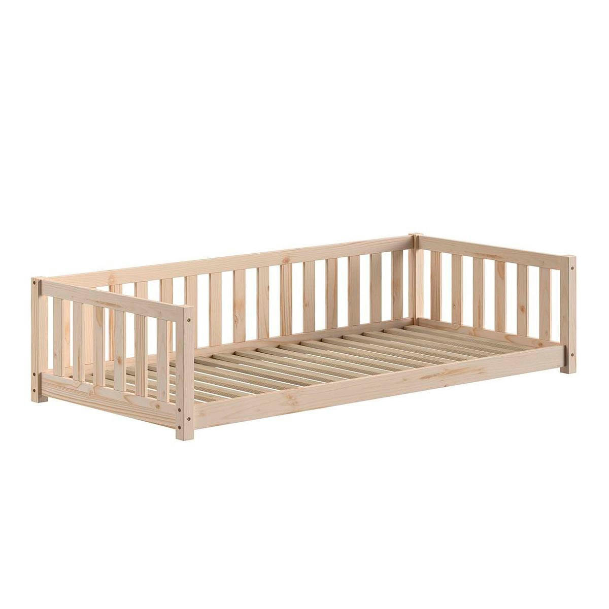 TAGESBETT Kapua 90x200 mit Bettschublade Rausfallschutz Kiefer massiv - Kieferfarben, Holz (90/200cm) - 58aufmkessel
