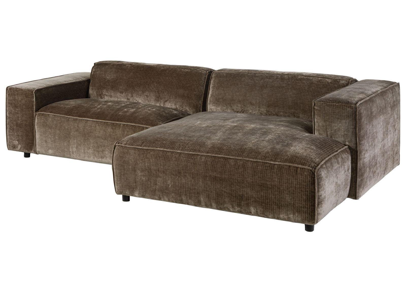 ECKSOFA 279x164x69 Cord taupe VALENCIA - Taupe, Kunststoff (279/164cm) - Massivmoebel24
