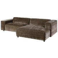 ECKSOFA 279x164x69 Cord taupe VALENCIA - Taupe, Kunststoff (279/164cm) - Massivmoebel24