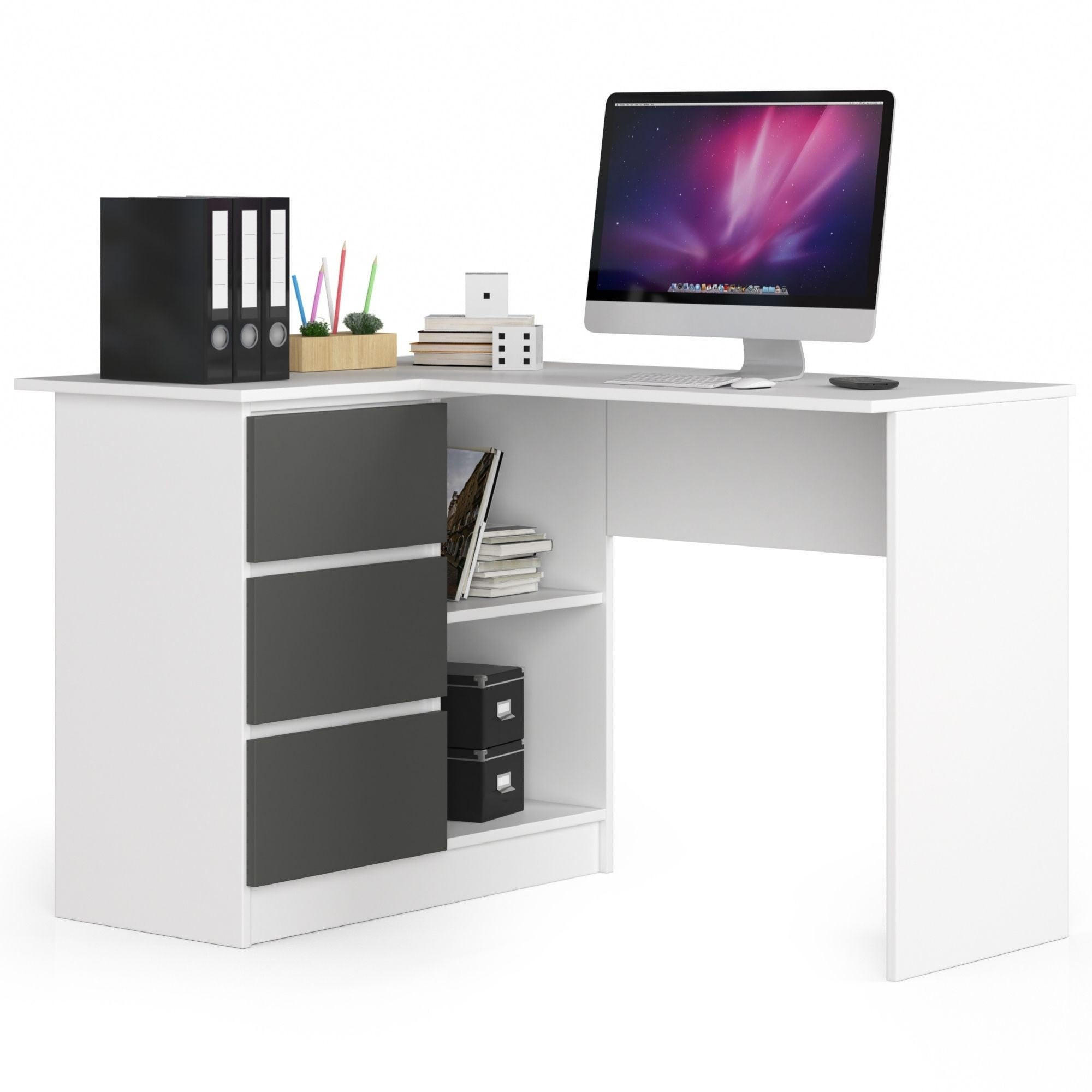 PÍSACÍ STÔL biely, grafitovo sivý 77/124/85 - biela, kompozitné drevo (85/124/77cm) - RAUMHIRSCH FURNITURE