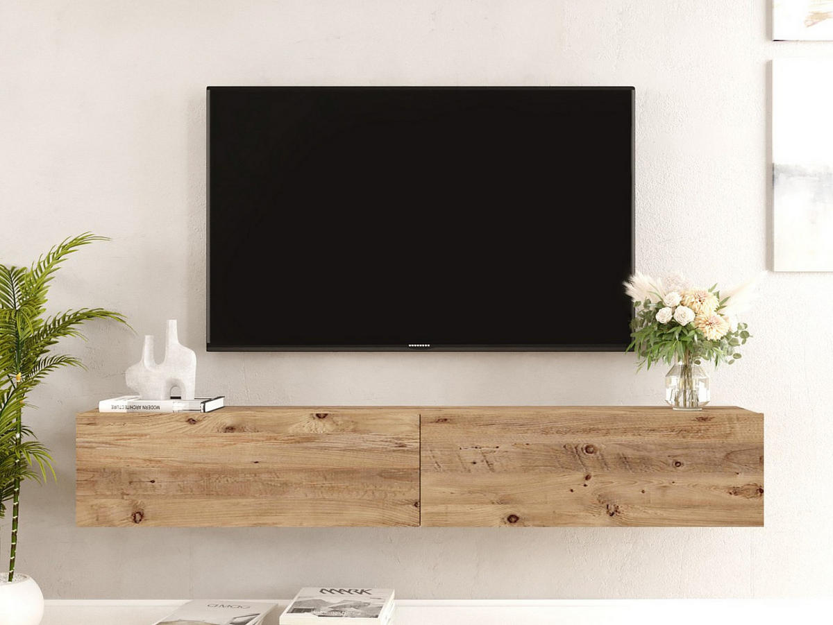TV-HÄNGESCHRANK - 180cm x 31.6cm - Holzspan - naturfarben hell - AUBEPINA - Naturfarben, Holz (180/29.6/31.6cm) - Vente-Unique