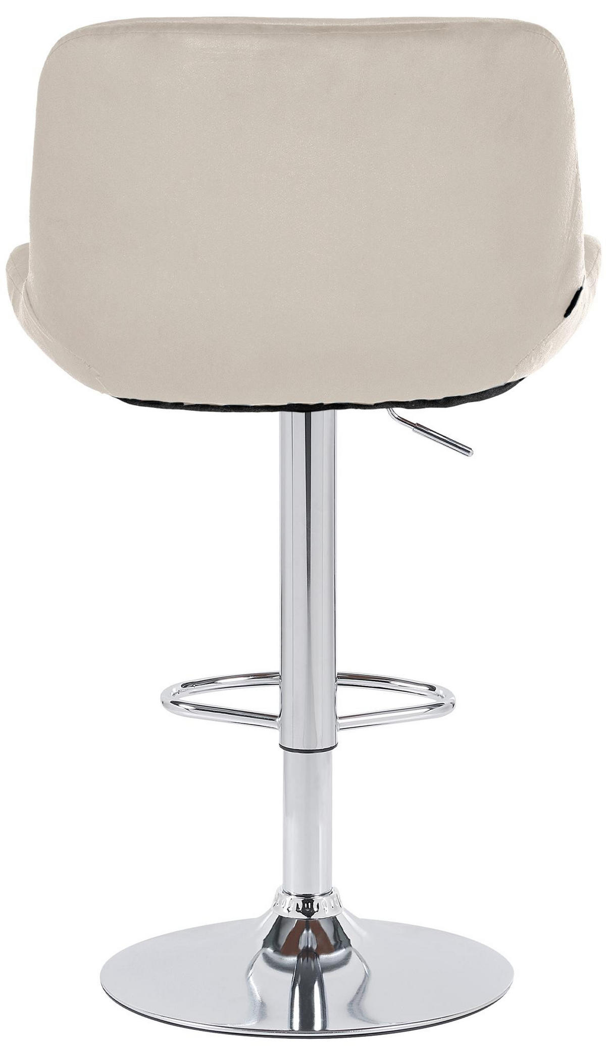 BARHOCKER 2er Set Samt Creme - Chromfarben/Creme, Textil/Metall (50/85/50cm) - CLP