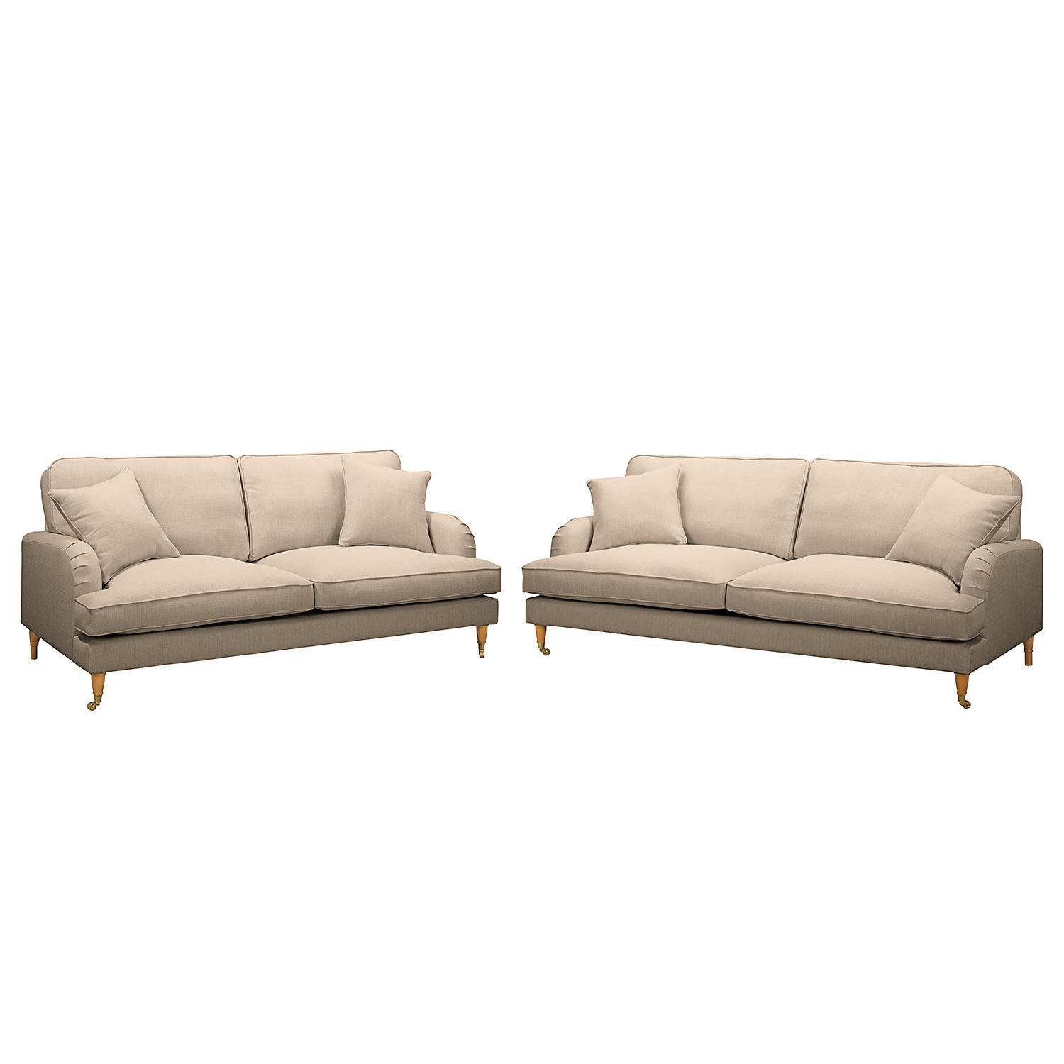 POLSTERGARNITUR (3-2) - Webstoff - Cappuccino, Textil (211/85/96cm) - home24