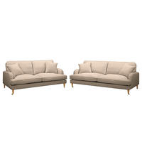 POLSTERGARNITUR (3-2) - Webstoff - Cappuccino, Textil (211/85/96cm) - home24