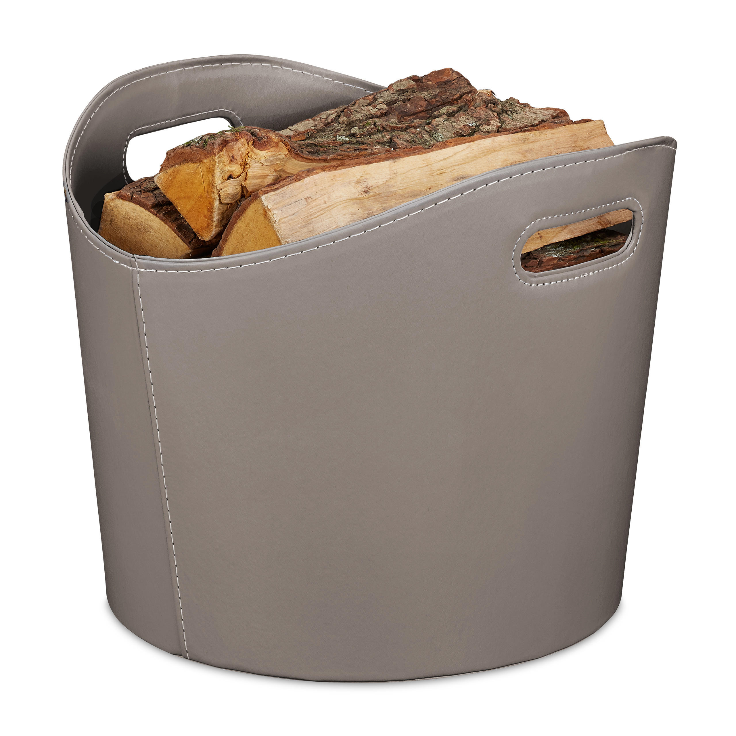 HOLZKORB - Anthrazit, Wellpappe/Kunststoff (38/32/38cm) - Relaxdays