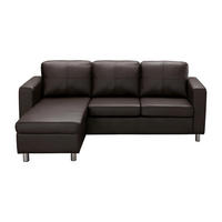 SOFA - 4 Personen - kunstleder - schokoladenbraun Ackley - Braun, Leder/Metall (196/77/133cm) - Vente-Unique