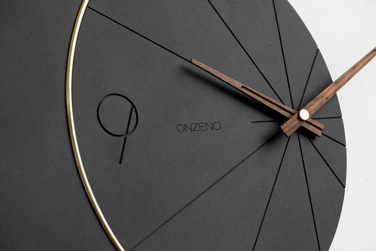 WANDUHR Design 58/40,4 cm - Schwarz, Holzwerkstoff/Metall (1.66/40.4/1cm) - ONZENO
