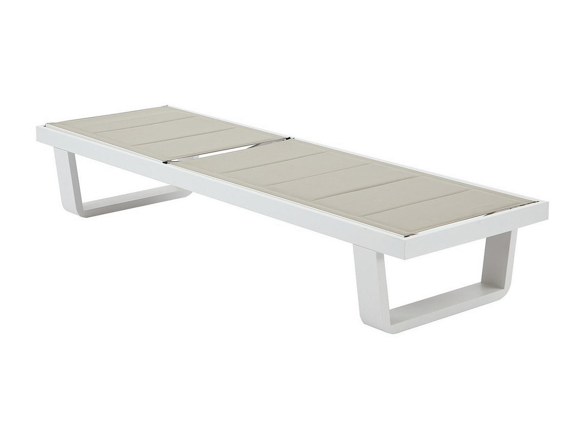 SONNENLIEGE - 198cm x 62cm - Aluminium - grau - NABUNA - Grau, Metall (62/97/198cm) - Vente-Unique