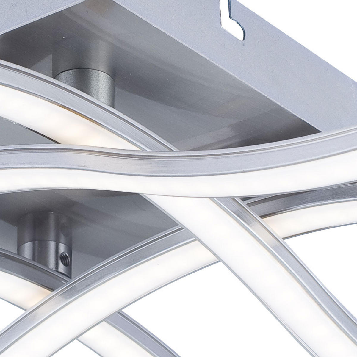 LED DECKENLEUCHTE Sinus Silber gebürstet - Silberfarben, Metall (48/48/10.5cm) - Esto