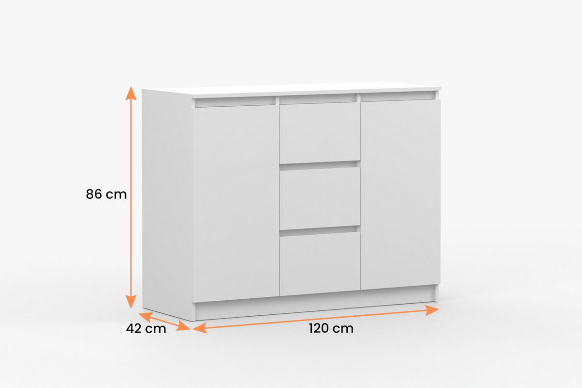 KINDERKOMMODE SIMO 04 120/86/42 cm in Weiß - Weiß, Holzwerkstoff (120/86/42cm) - Deine Möbel 24