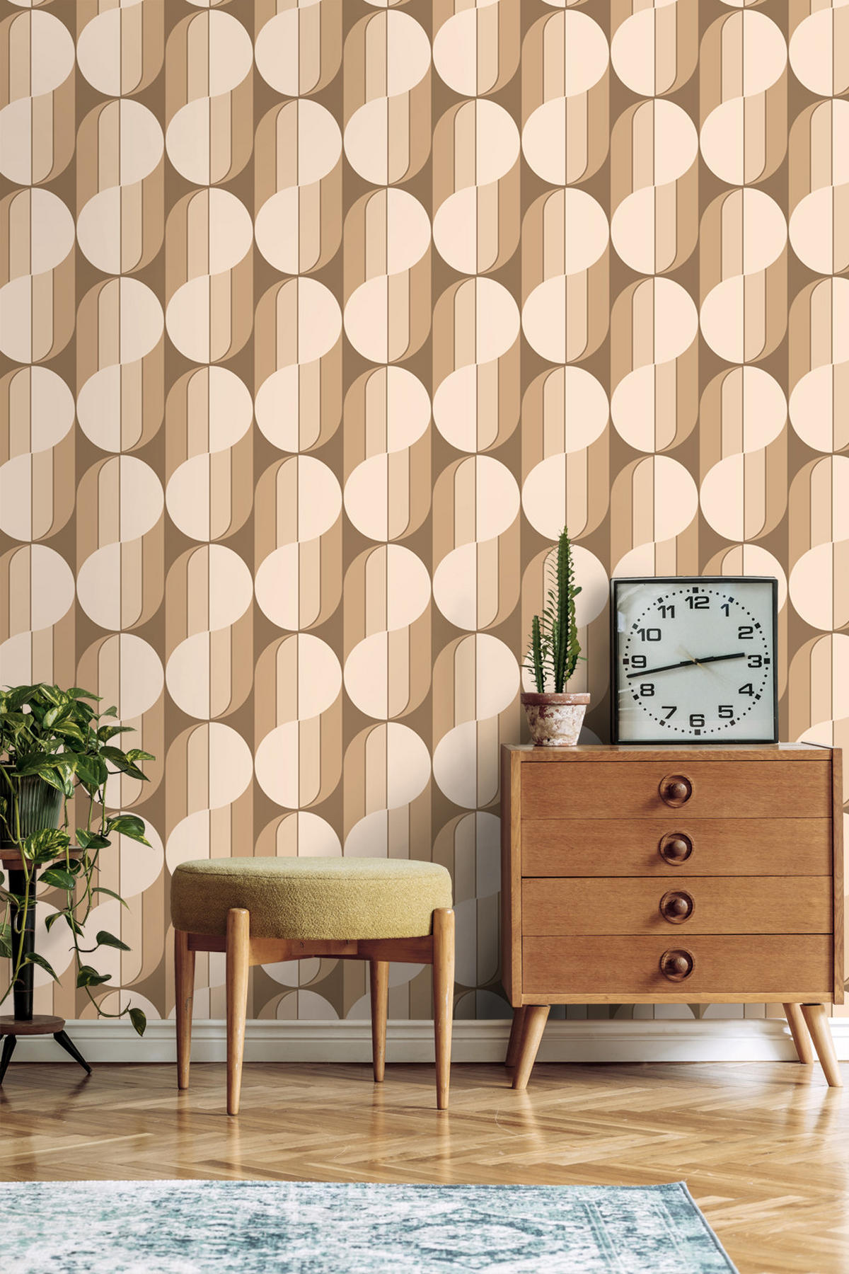 TAPETE Retro-Ornamente 50 x 900 cm - Braun, Papier (50/900cm) - ESTAhome