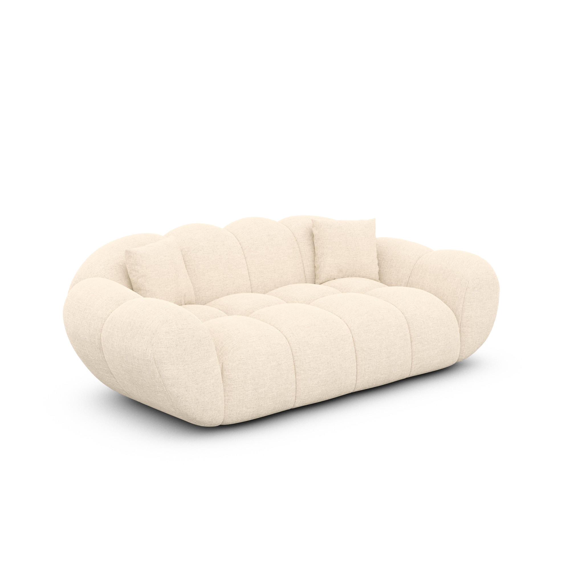 2-SITZER-SOFA Liva Creme Strukturstoff - Creme, Textil (200/70/93cm) - VAROYAL