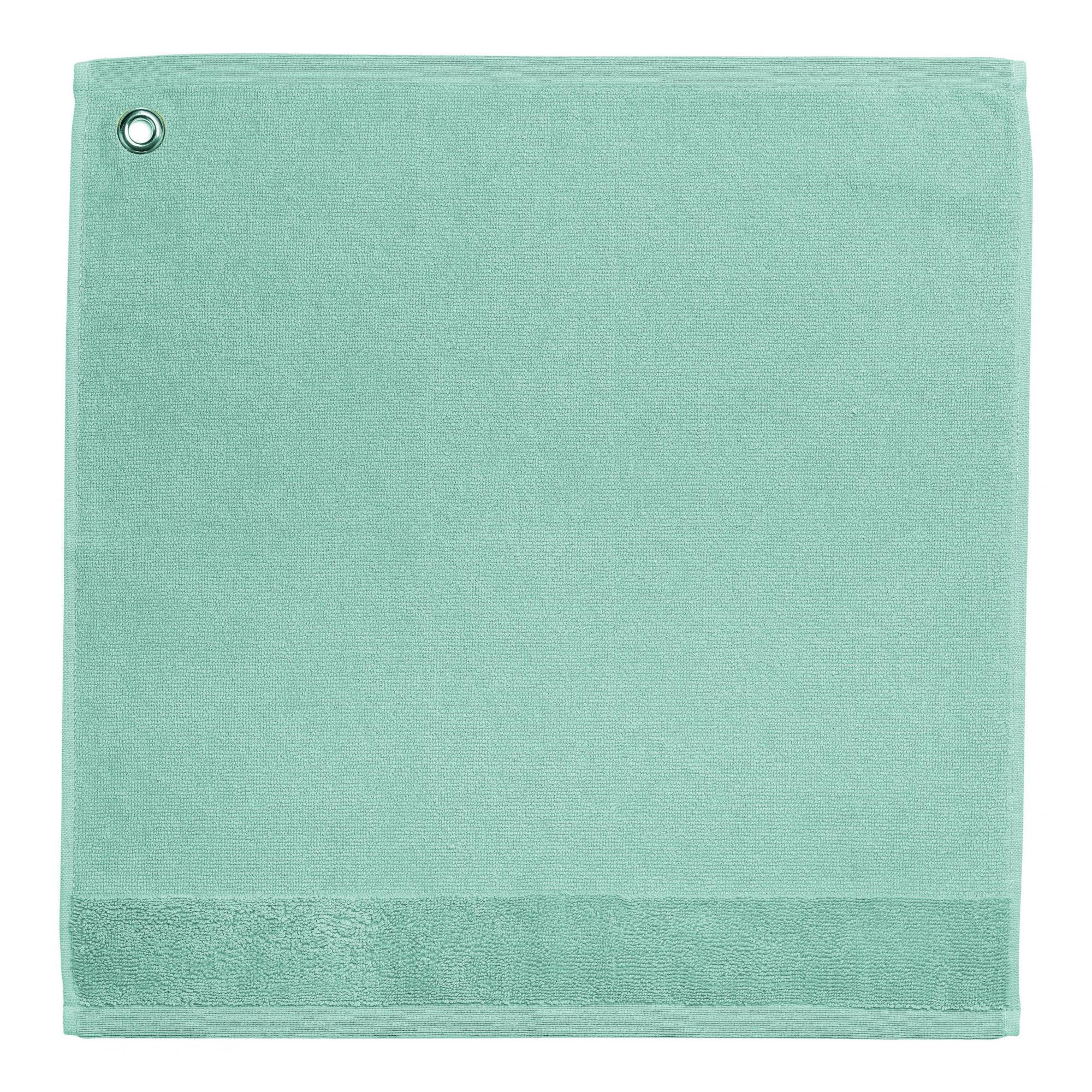 HANDTUCH MIT ÖSE Curl thymian 50 x 50 cm - Türkis, Textil (50/50cm) - Winkler