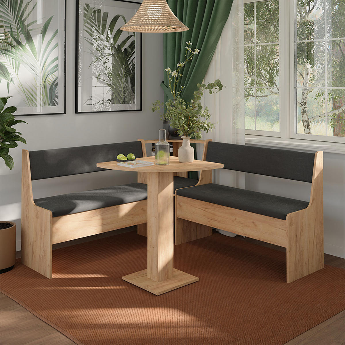 ECKBANKGRUPPE Roman, Goldkraft Eiche, 60 x 60 cm - Honigeiche, Holzwerkstoff (60/75/60cm) - Vicco