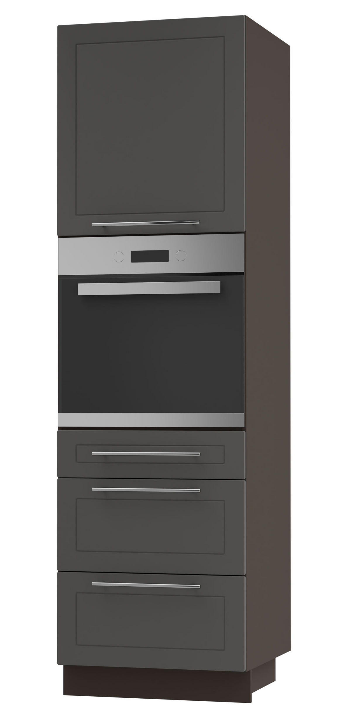BACKOFEN-HOCHSCHRANK Kvantum D14/RU/3M Graphit Matt / Lava Matt 60 / 59 / 207cm - Dunkelgrau/Graphitfarben, Holz/Holzwerkstoff (60/207/59cm) - Feldmann-Wohnen