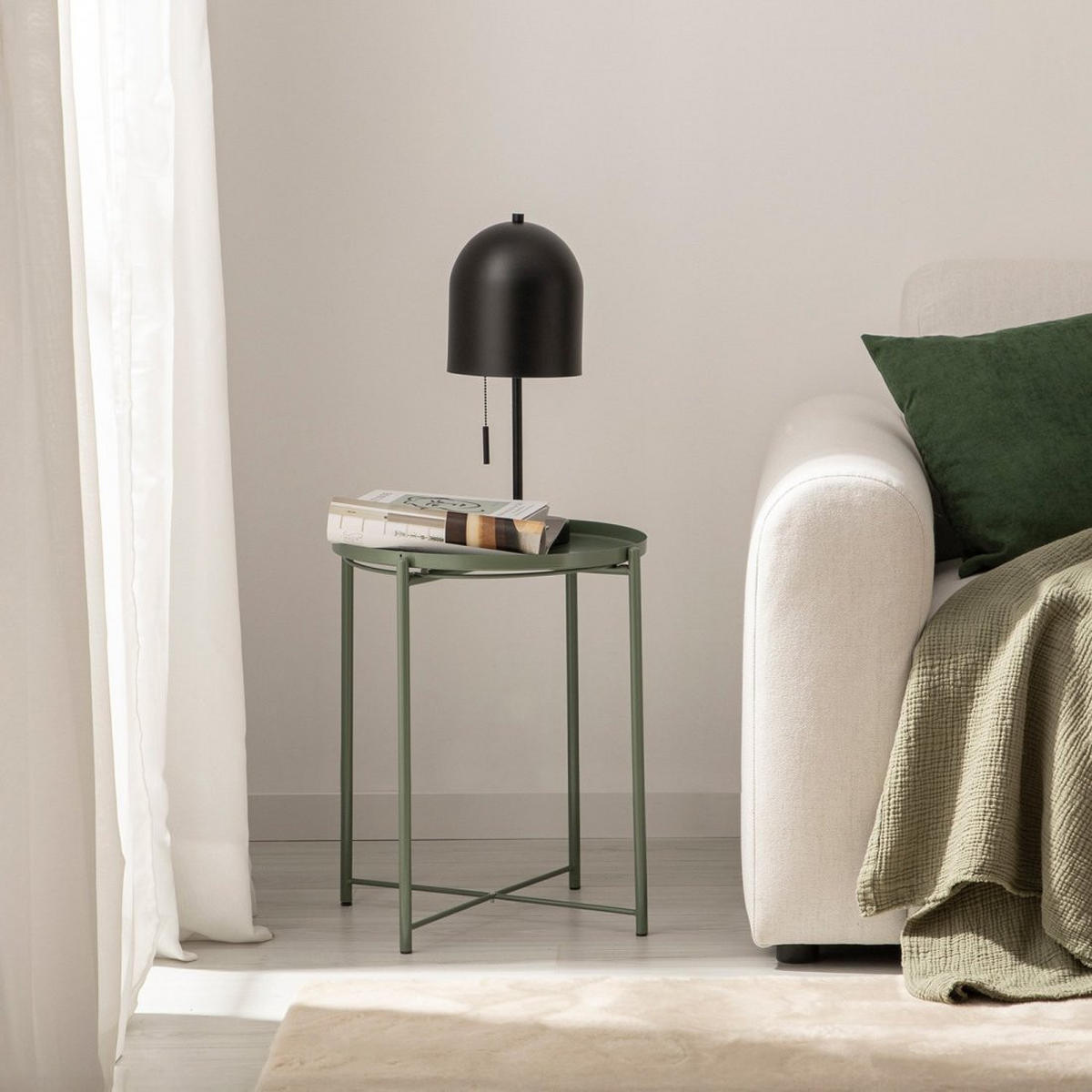 BEISTELLTISCH Maika Grün 42 cm x 52 cm - Grün, Metall (42/42/52cm)