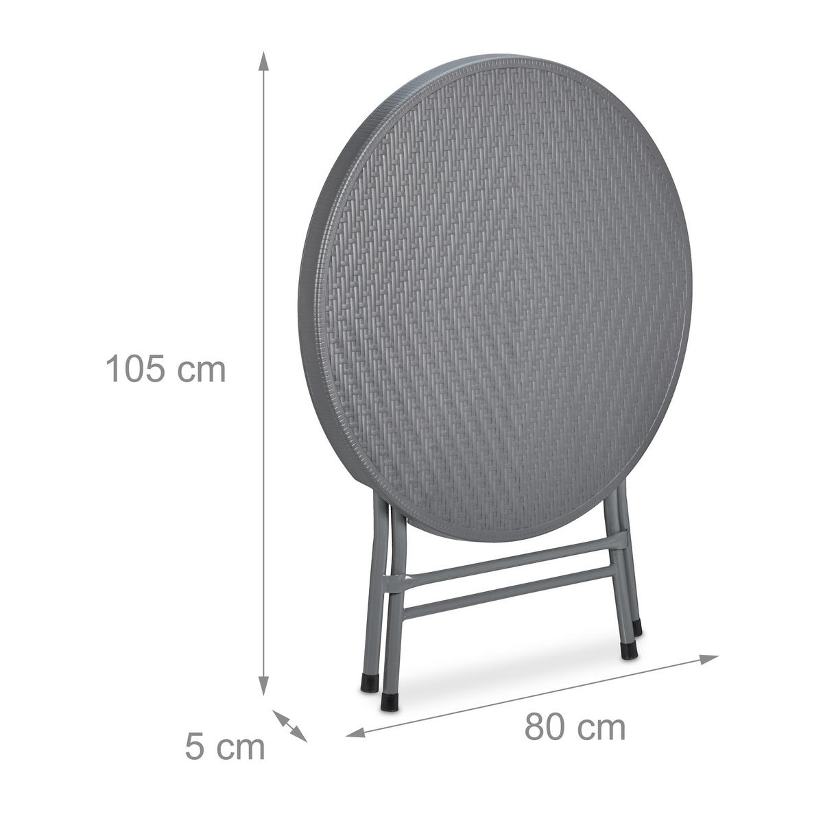 GARTENTISCH - Grau, Kunststoff/Metall (80/80/74cm) - Relaxdays