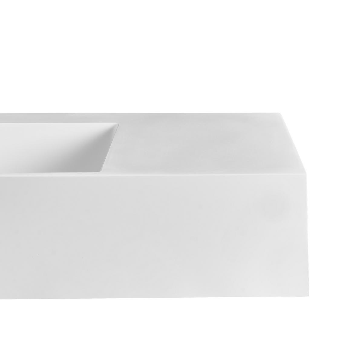 HÄNGEWASCHBECKEN Weiß 90/48 cm Mineralguss Cusco - Weiß, Naturmaterialien (90/13/48cm) - Beliani