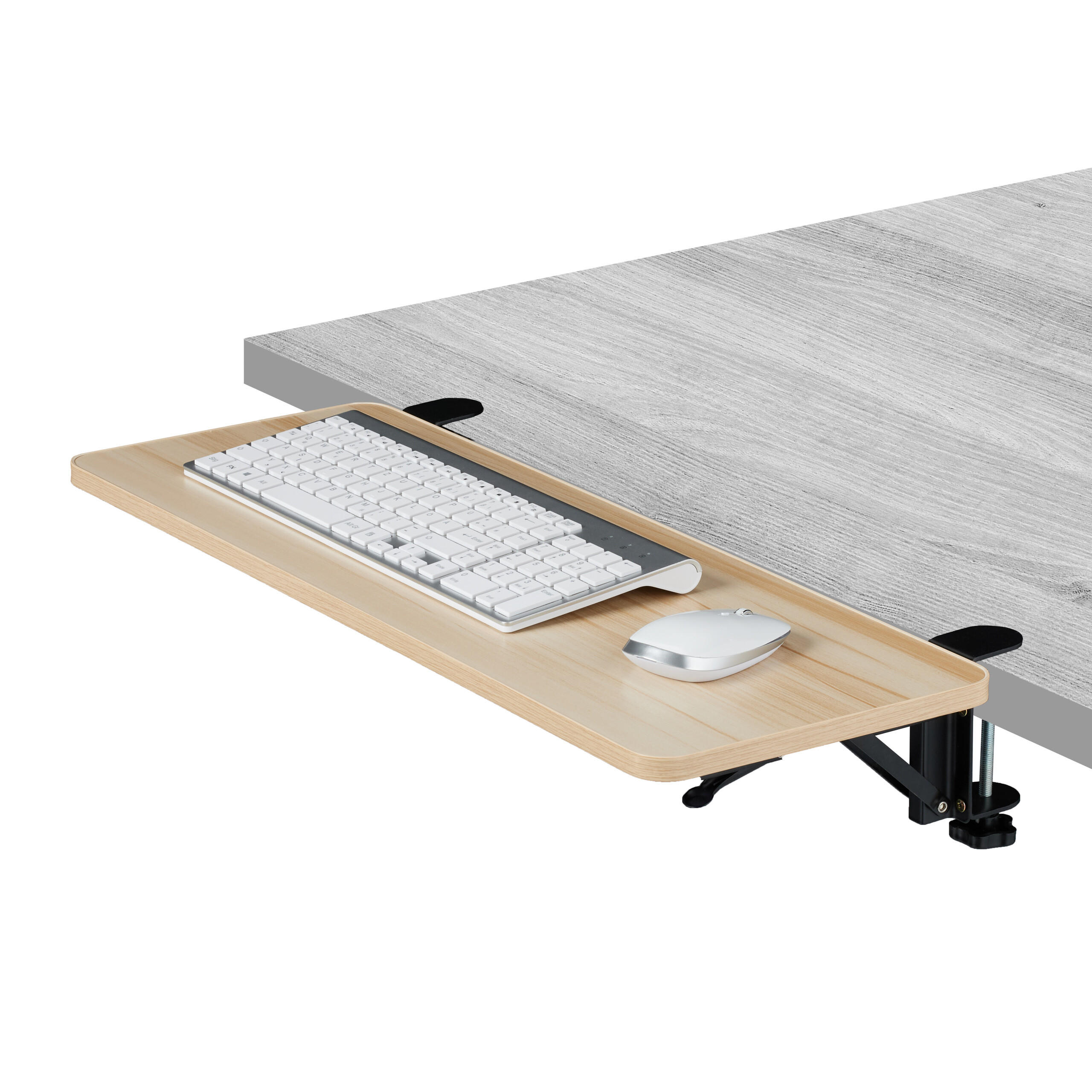 SCHREIBTISCHVERLÄNGERUNG - Hellbraun, Holzwerkstoff/Textil (29/65/12cm) - Relaxdays