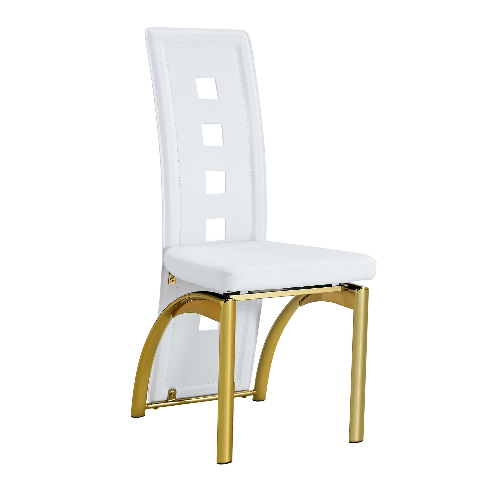 STUHL-SET DE-36589 2 Stück mit PU-Bezug und Metallbeinen Weiß - Weiß, Metall (49/102.5/43cm) - ComfortXL