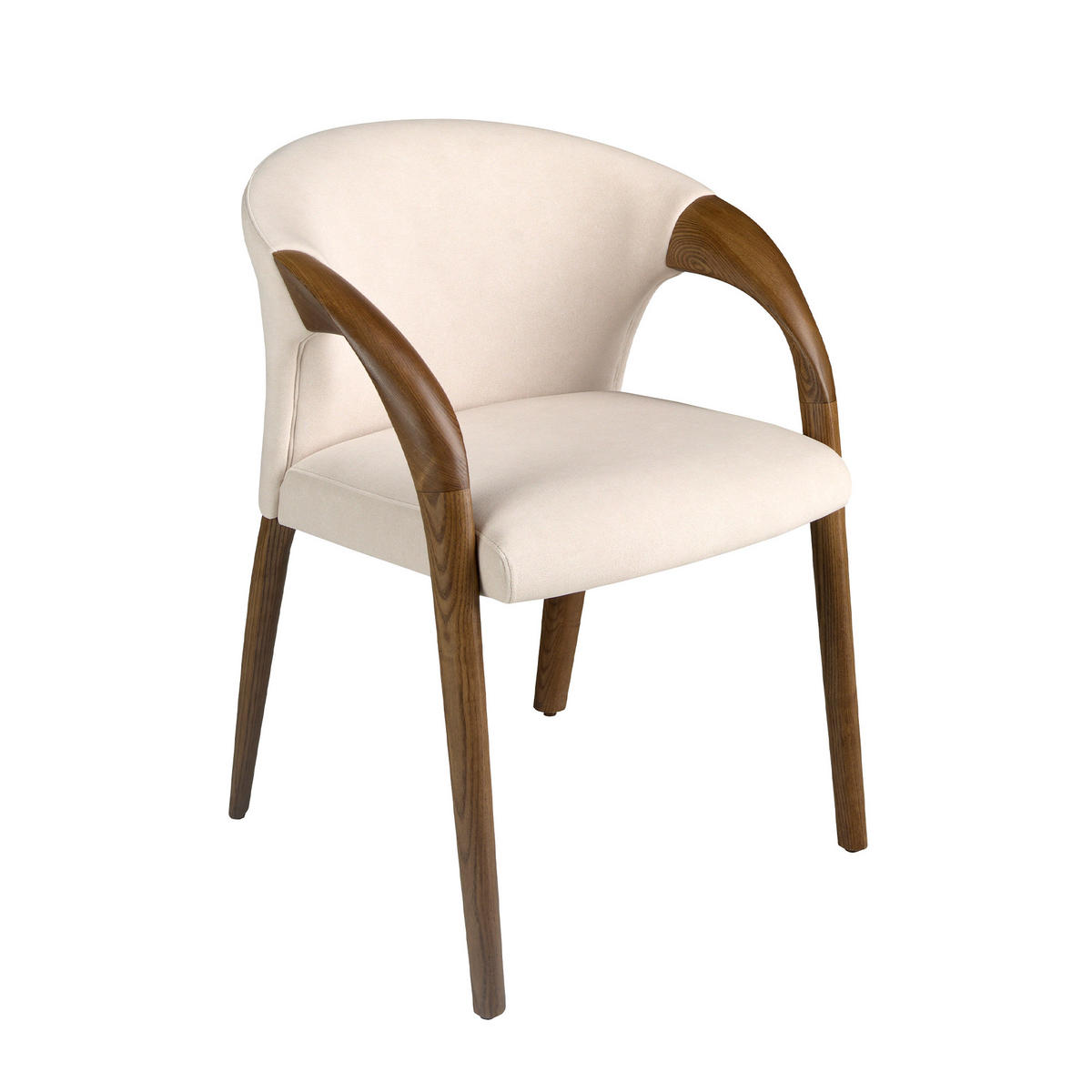 STUHL Walnuss Creme 62/61/78 - Creme, Textil (62/78/61cm) - ANGEL CERDA