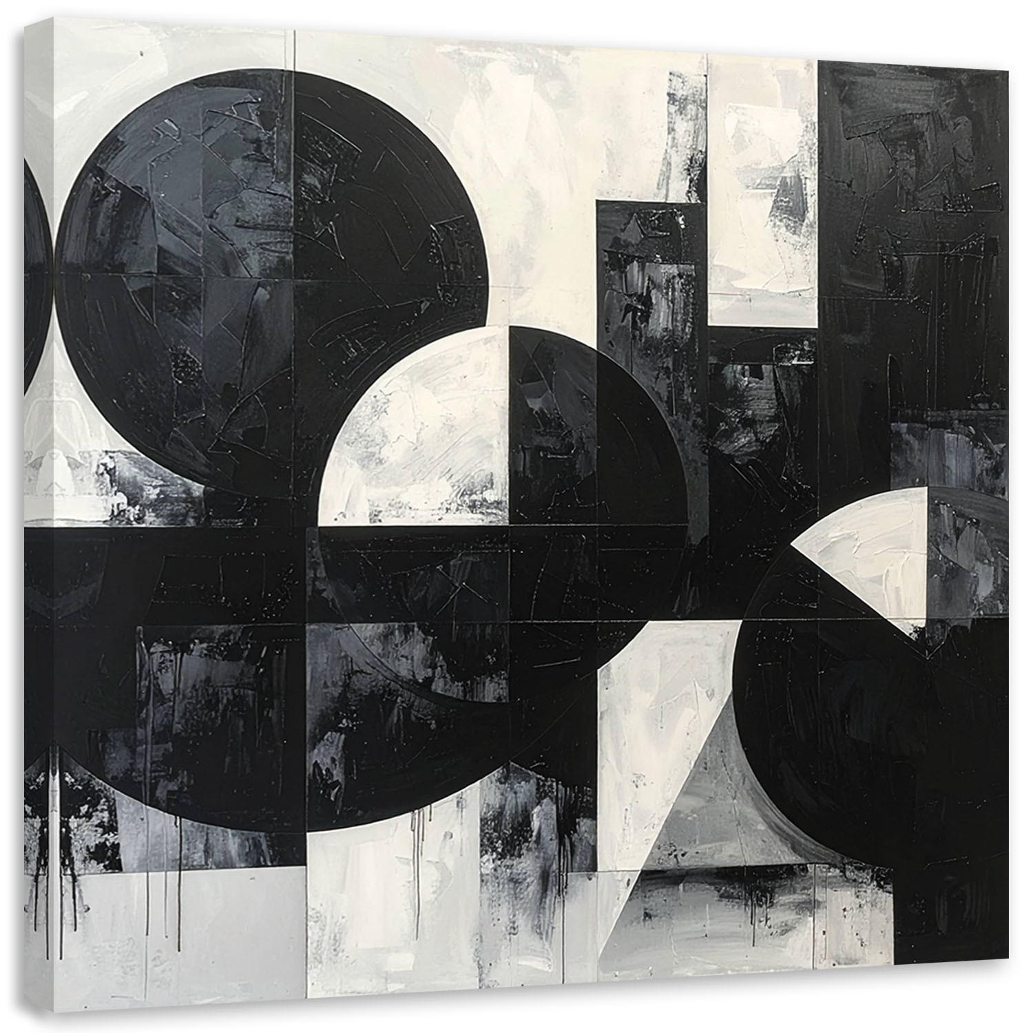 LEINWANDBILD 3D und geometrisch 20x20cm - Schwarz, Textil (20/20cm) - Feeby