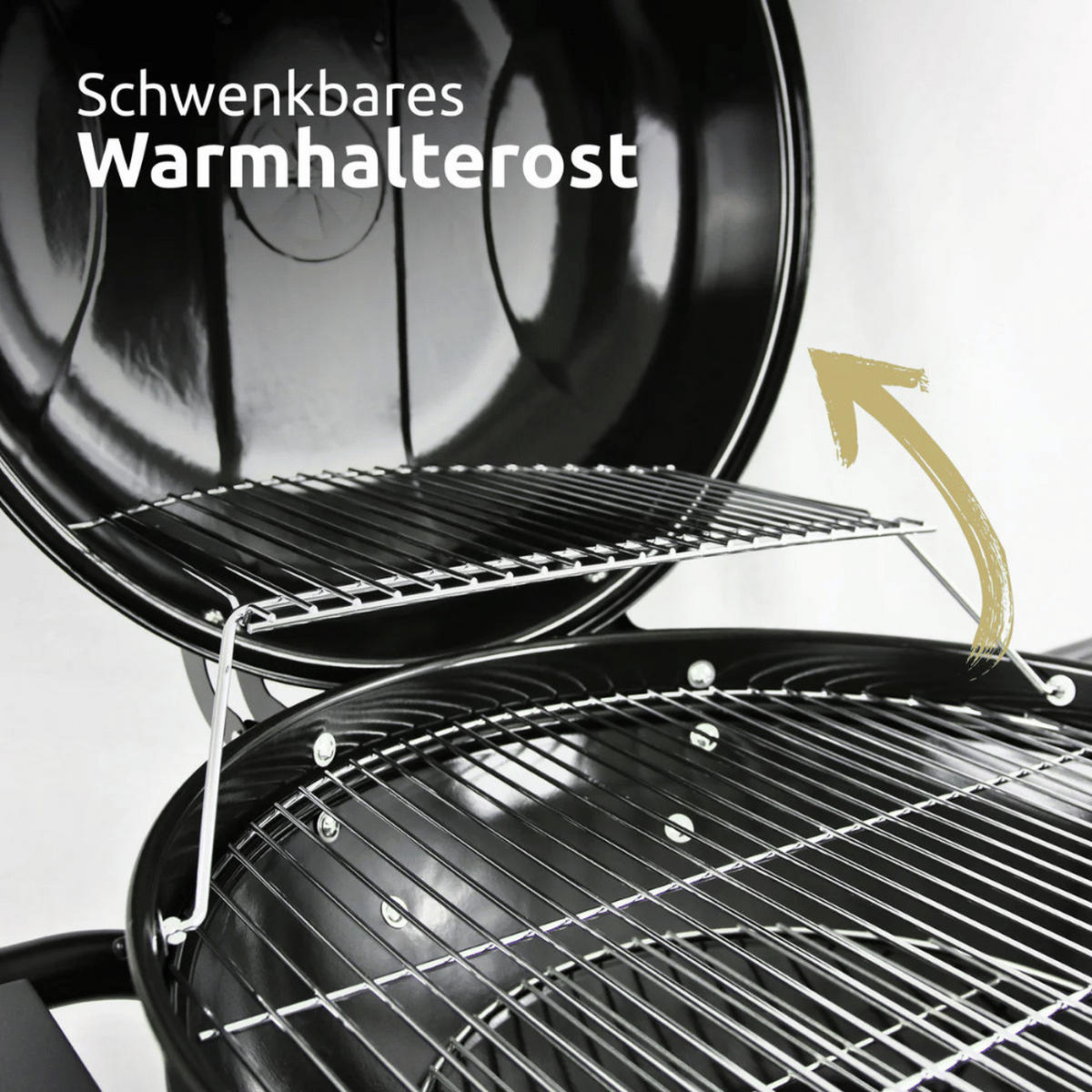 KUGELGRILL Holzkohle EUGEN BBQ Grill Holzkohlegrill Schwarz - Schwarz, Metall (132/90/62cm) - DELUKE