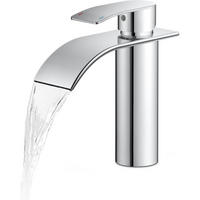 WASCHTISCHARMATUR Wasserfall Einlochmontage polierter Chrom - Silberfarben, Metall (12.7/7.5/17.8cm)
