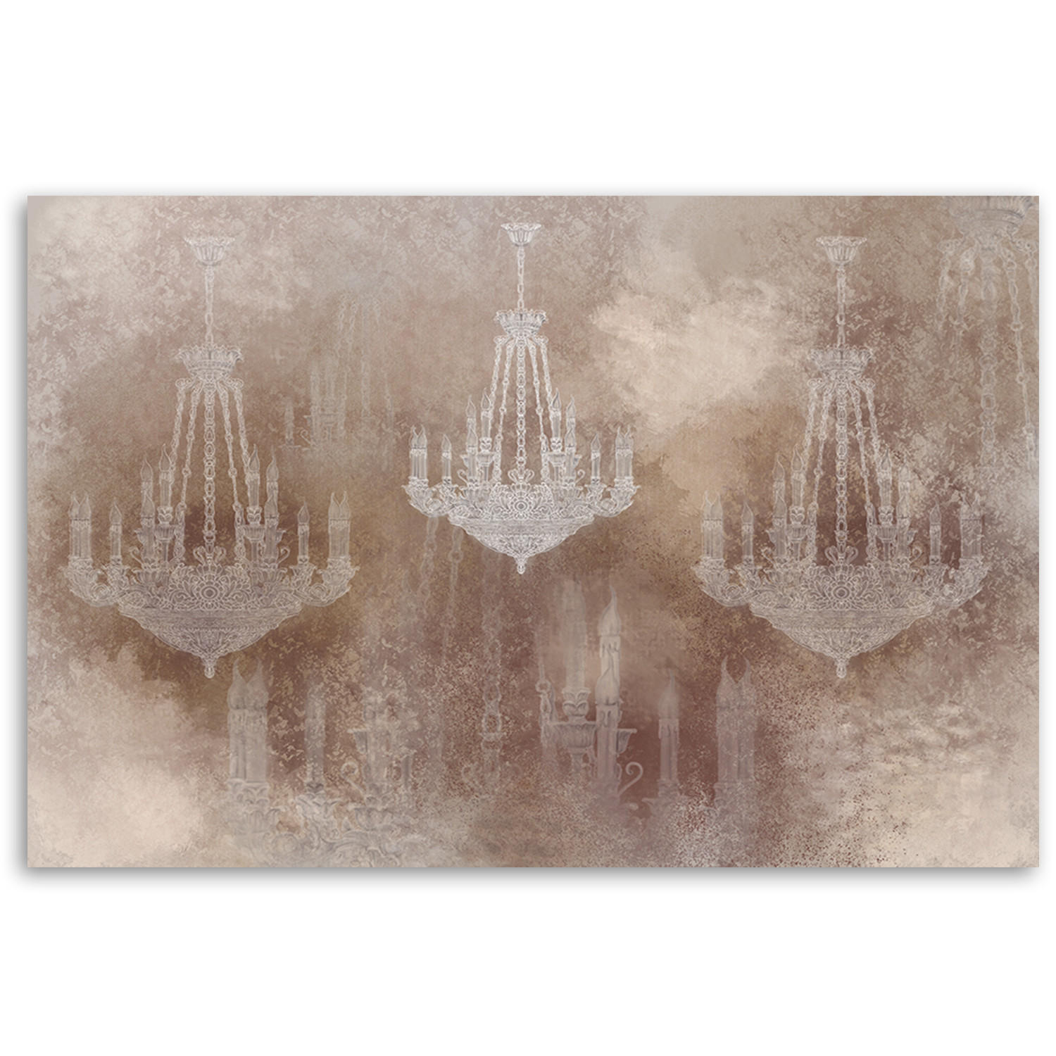 WANDBILD kronleuchter - Pink, Textil (60/40cm) - Feeby