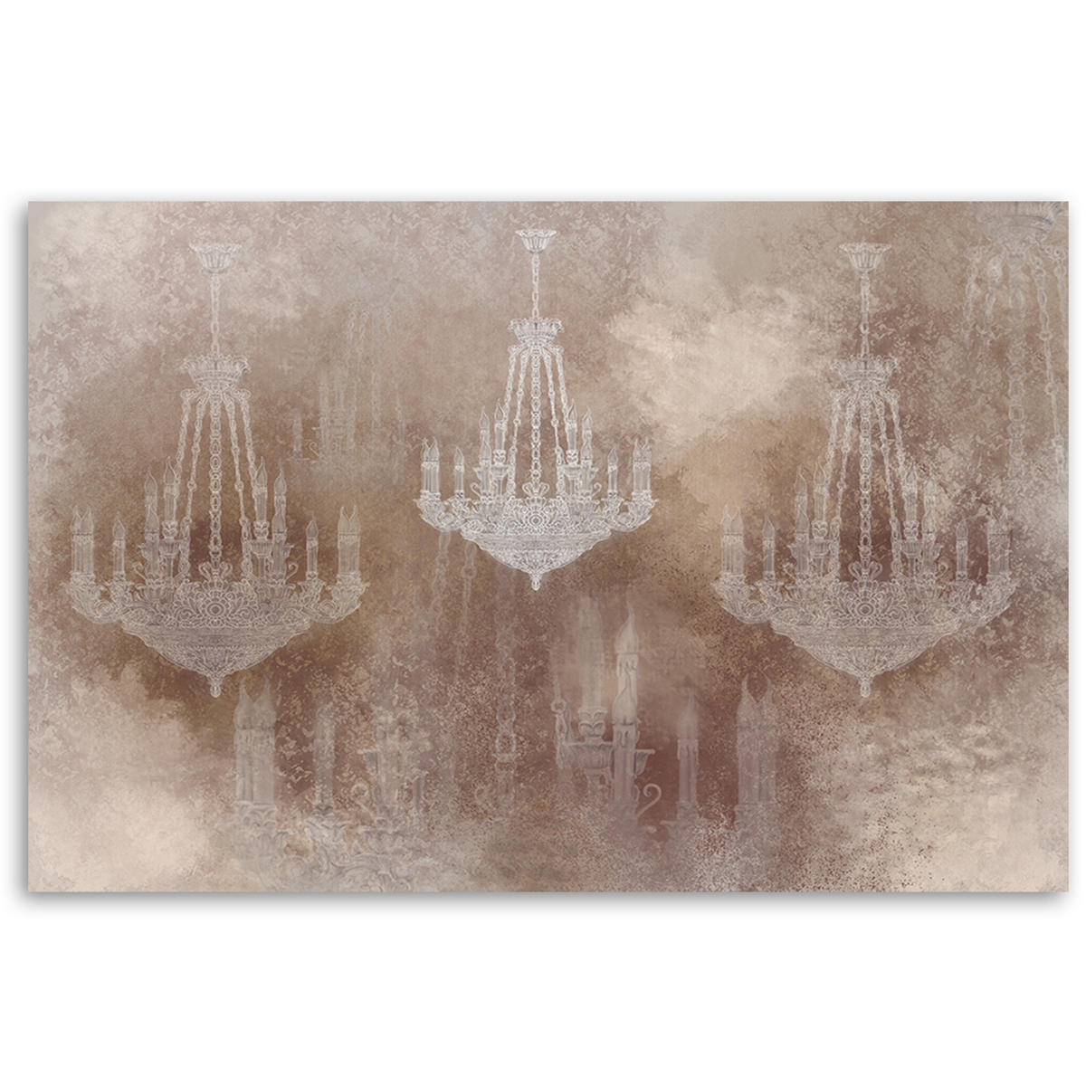 WANDBILD kronleuchter - Pink, Textil (60/40cm) - Feeby