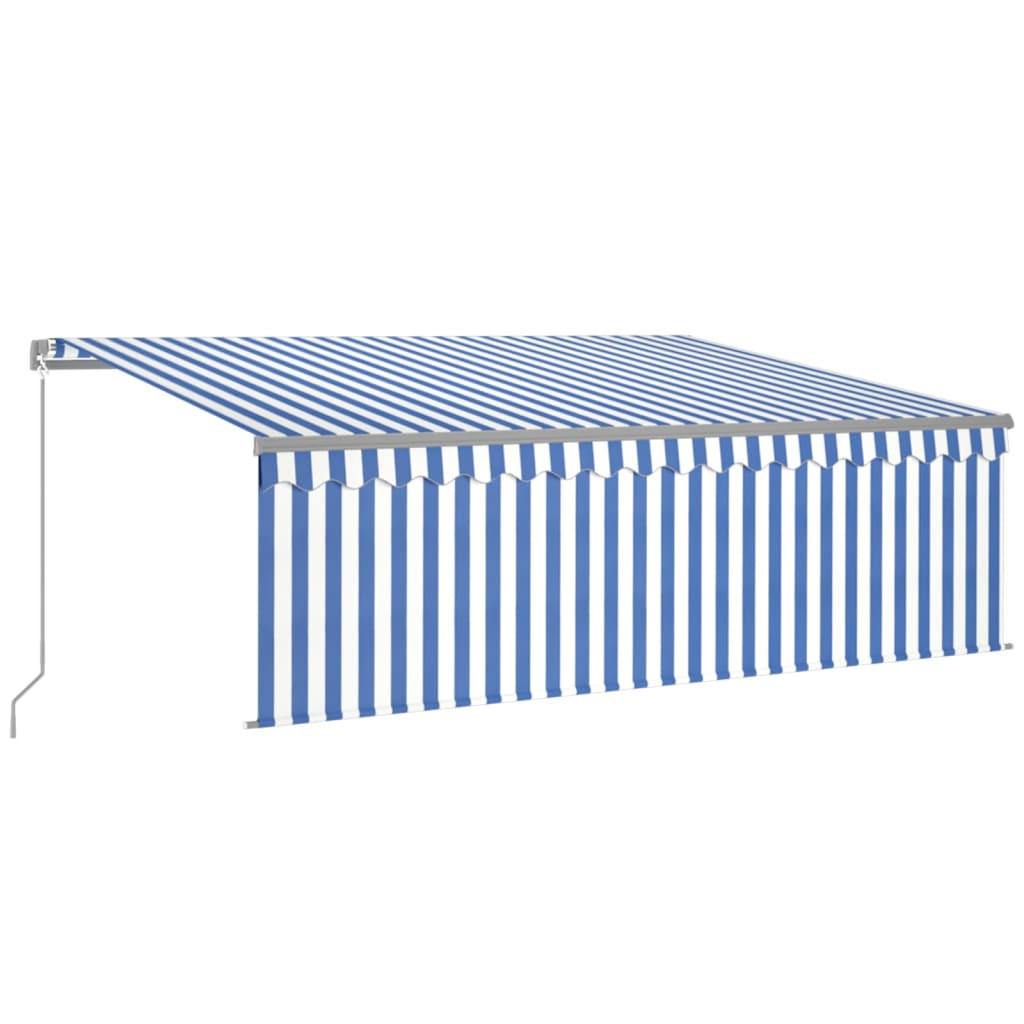 MARKISE Manuell Einziehbar mit Rollo 4x3 m Blau - Blau, Metall (300/1/400cm) - furnicato