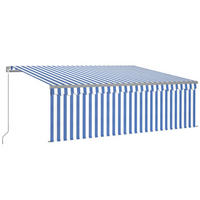 MARKISE Manuell Einziehbar mit Rollo 4x3 m Blau - Blau, Metall (300/1/400cm) - furnicato